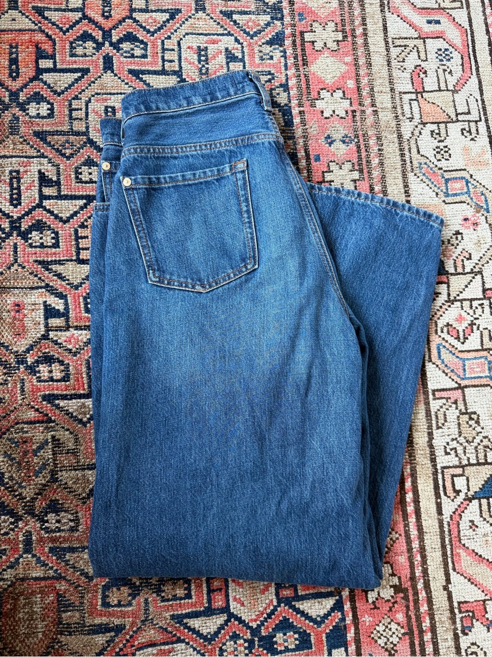 7 For All Mankind Blue Straight-Leg Jeans